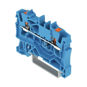 Wago 2202-1204 Wago 2202 2-Conductor Through Terminal Block with Push-Button and Push-In Cage Clamp - 800V 24A 2.5 mm² Blue 2