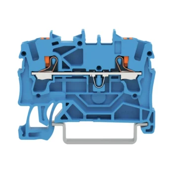Wago 2202-1204 Wago 2202 2-Conductor Through Terminal Block with Push-Button and Push-In Cage Clamp - 800V 24A 2.5 mm² Blue 1
