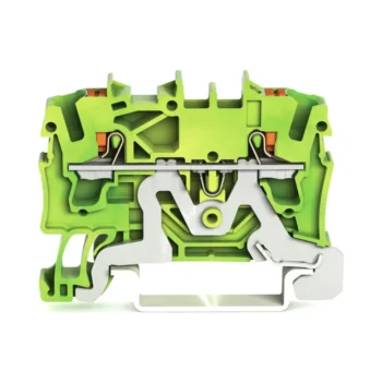 Wago 2202-1207 Wago 2202 2-Conductor Ground Terminal Block with Push-Button and Push-In Cage Clamp - 2.5 mm² Green-Yellow 1