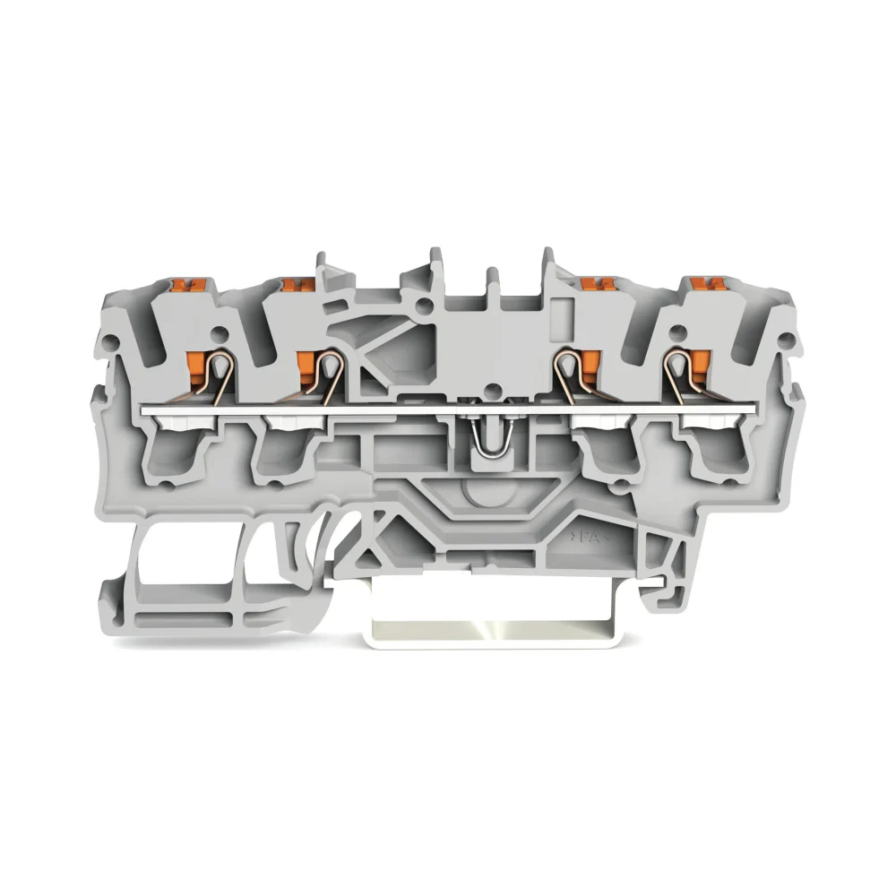 Wago 2202-1401 4-Conductor Through Terminal Block with Push-Button - 2.5mm² Grey 1 Wago 2202-1401 Wago 2202 4-Conductor Through Terminal Block with Push-Button - 2.5 mm² Grey