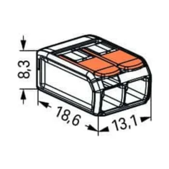 Wago 221-412 2 Way Lever Connector - Pack of 100 2