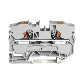 Wago 2210-1201 Wago 2210 2-Conductor Through Terminal Block with Push-Button and Push-In Cage Clamp - 800V 57A 10 mm² Grey 1