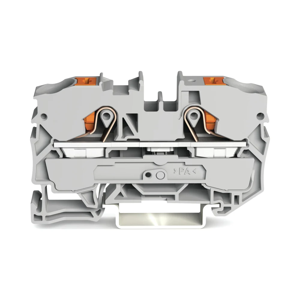 Wago 2210-1201 2-Conductor Through Terminal Block with Push-Button and Push-In Cage Clamp - 800V 57A 10mm² Grey 1 Wago 2210-1201 Wago 2210 2-Conductor Through Terminal Block with Push-Button and Push-In Cage Clamp - 800V 57A 10 mm² Grey 1