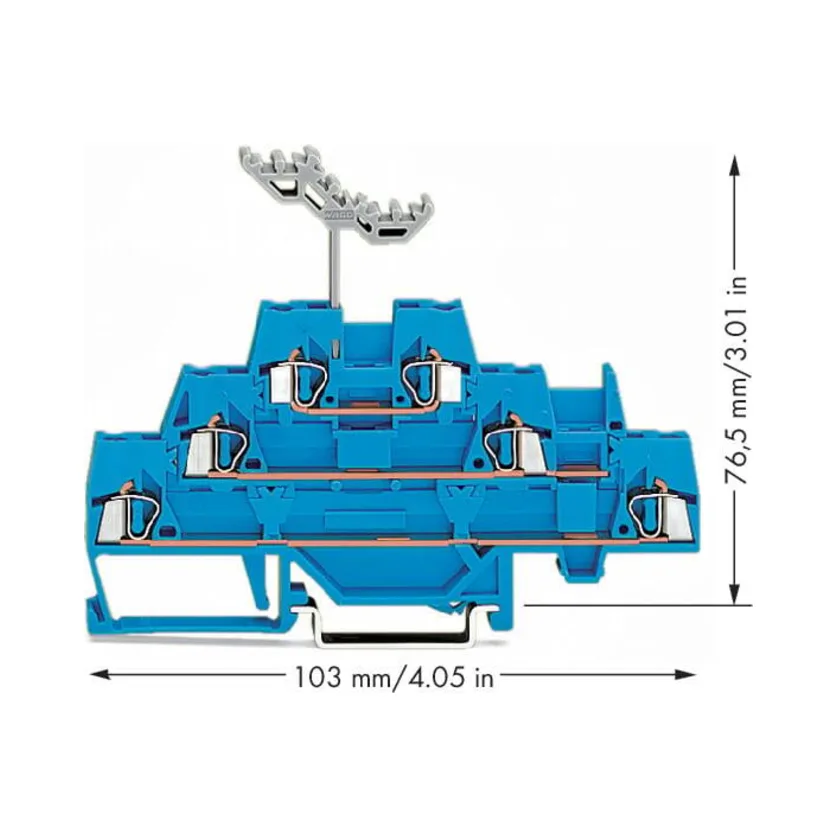 Wago 280-551 Triple-Deck Through Terminal Block - 2.5mm² Blue 2 Wago 280-551 Wago 280 Triple-Deck Through Terminal Block - 2.5 mm² Blue 2