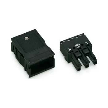 Wago 770-103 Wago Socket with Strain Relief Housing 3-pole Cod. A 4.00 mm² - Black 1