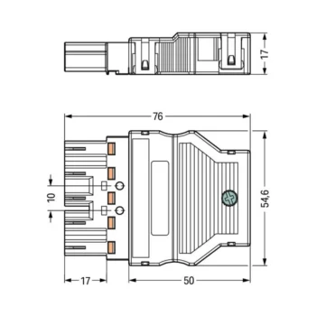 Wago 770-1115/022-000 Wago WINSTA® MIDI Plug with Strain Relief Housing 5-Pole 2