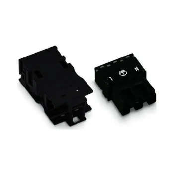 Wago 770-213/035-000 Wago Plug with Strain Relief Housing 3-pole 4.00 mm² - Black 1