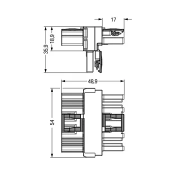 Wago 770-620 Wago WINSTA® MIDI T-distribution Connector 5-Pole 2