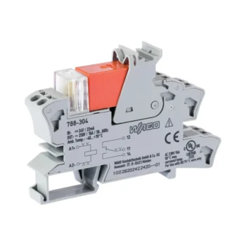 Wago 788-304 Wago 788 Relay Module with 1 Changeover Contact - 24V DC 16A 2.5 mm² Grey 1