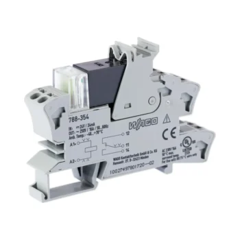 Wago 788-354 Wago 788 Relay Module with 1 Changeover Contact for Lamp Loads - 24V DC 16A 2.5 mm² Grey 1