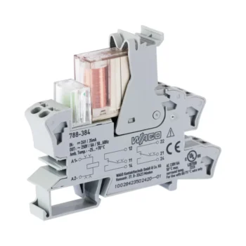 Wago 788-384 Wago 788 Relay Module with 2 Driven Changeover Contacts - 24V DC 6A 2.5 mm² Grey 1