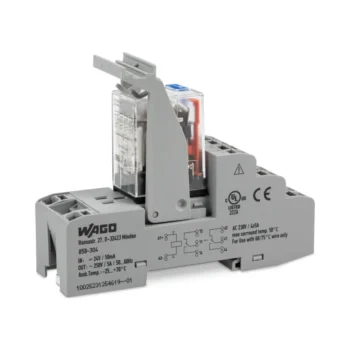 Wago 858-304 Wago 858 Manual Operation Relay Module with 4 Changeover Contacts - 24V DC 5A 1.5mm² Grey 1