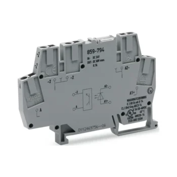 Wago 859-794 Wago 859 Railway Optocoupler Module - 0.1A Grey - 24V DC Input - 9-60V DC Output 1