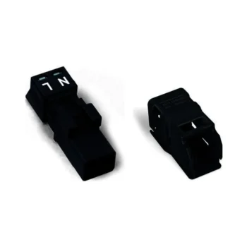 Wago 890-212/342-000 Wago WINSTA® MIDI Plug with Strain Relief Housing 2-pole Cod. A 1.50 mm² - Black 1