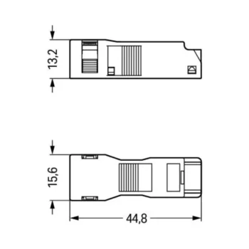 Wago 890-502 Wago Strain Relief Housing 2-pole with Locking Clip for 1 Cable 2