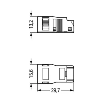 Wago 890-502/342-000 Wago Strain Relief Housing 2-pole with Locking Clip for 1 Cable 2