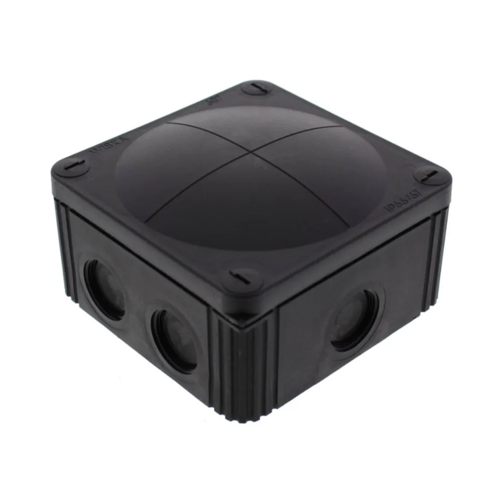 Wiska 10061779 Combi 607/5 Black Junction Box With Terminals 1 Wiska 10061779 Black Combi 6075 Junction Box With Terminals