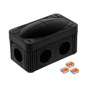 Wiska 10109900 COMBI 206 Junction Box Complete with 3 x WAGO 221 Terminals Black