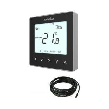 Heatmiser neoStat-eV2B Heatmiser Neo-E Electric Floor Heating Thermostat - Black 1