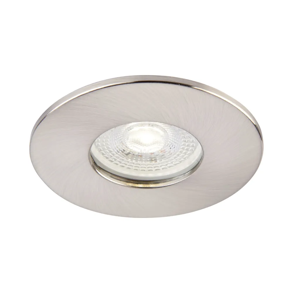 Saxby ShieldONE 75 IP65 Satin Nickel Bezel 4 Saxby ShieldONE 75 Satin Nickel Bezel – IP65 downlight trim for wet rooms and bathrooms.
