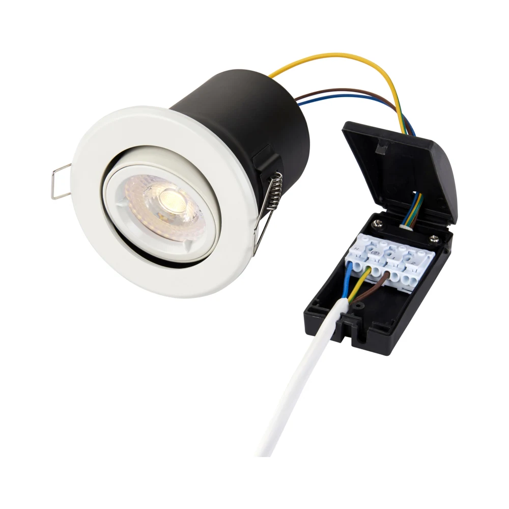 Saxby ShieldPLUS Tilt GU10 Matt White 1 Saxby 61060 Saxby ShieldPLUS Tilt GU10 Matt White 1