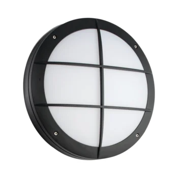 Saxby 61650 Saxby Luik Grill Casing IP65 18W - Textured Black Paint & Opal Pc 1