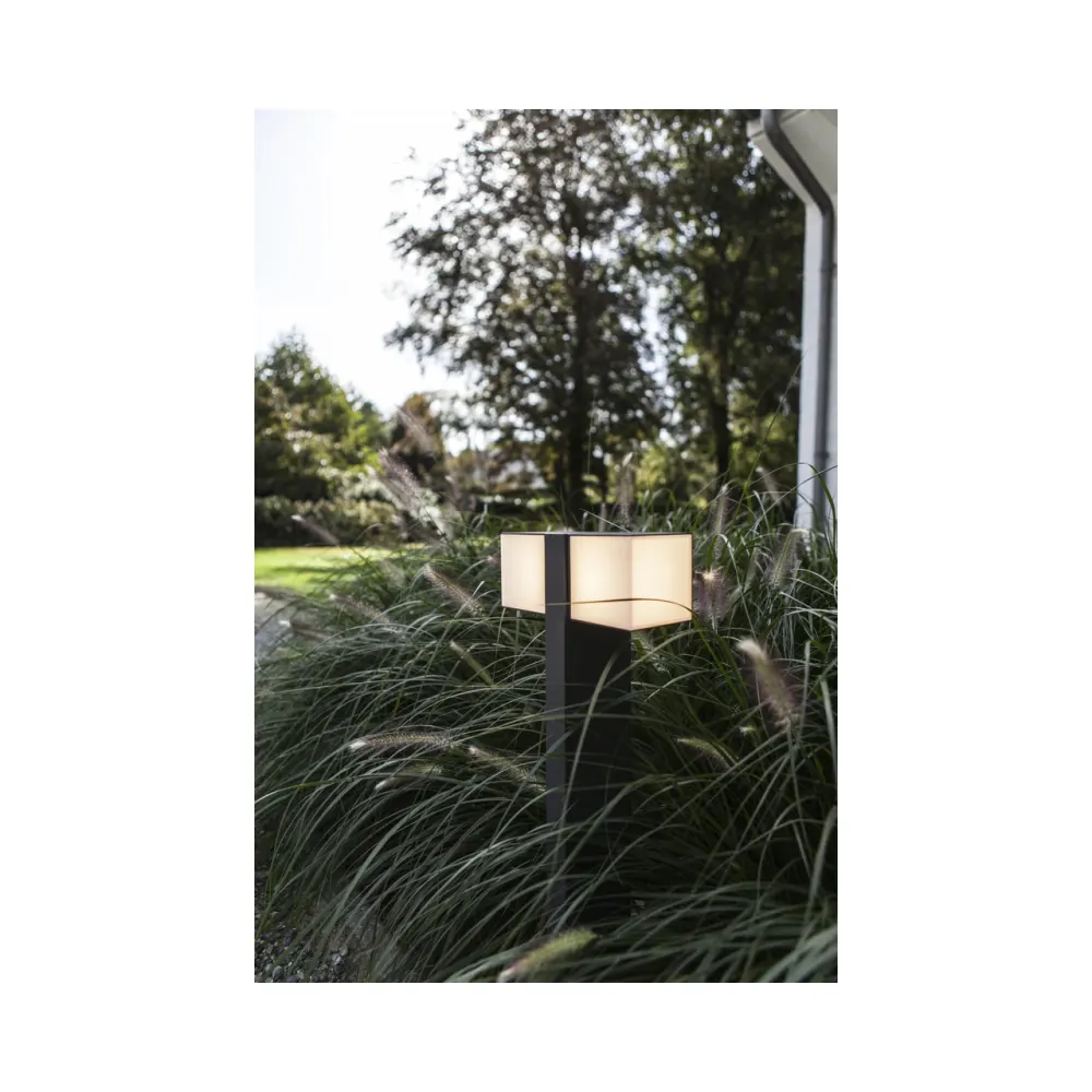 Lutec - Cuba Pole Light Bollard Dark Grey Double Rotating Heads 6 Lutec 7193801118 Lutec - Cuba Pole Light Bollard Dark Grey Double Rotating Heads 6