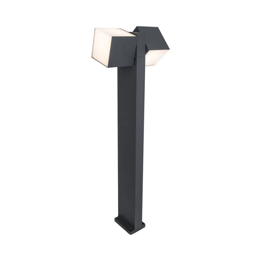 Lutec - Cuba Pole Light Bollard Dark Grey Double Rotating Heads 1 Lutec 7193801118 Lutec - Cuba Pole Light Bollard Dark Grey Double Rotating Heads 1