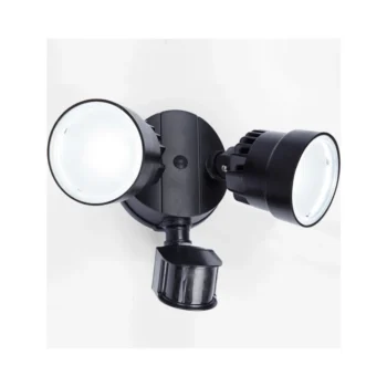 Lutec 7622104330 Lutec - Shrimp Security Lamp - Black - 5000K - Double Moveable Heads - PIR Sensor 1