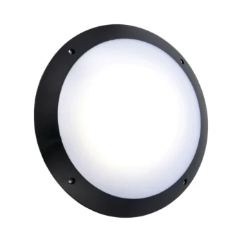 Saxby 78607 Saxby Seran Microwave Plain IP65 12W - Matt Black Textured & Opal Pc 1