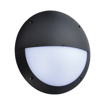 Saxby 78608 Saxby Seran Microwave Eyelid IP65 12W - Matt Black Textured & Opal Pc 2