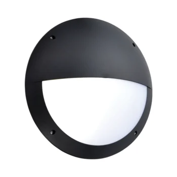 Saxby 78608 Saxby Seran Microwave Eyelid IP65 12W - Matt Black Textured & Opal Pc 1