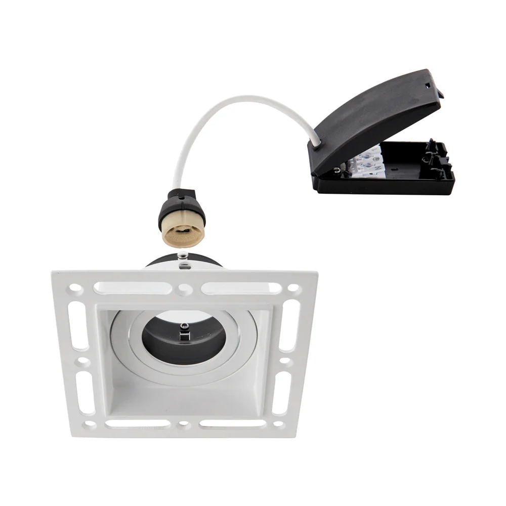 Saxby Trimless Downlight Square Matt White GU10 8 Saxby 78955 Saxby Trimless Downlight Square Matt White GU10 8
