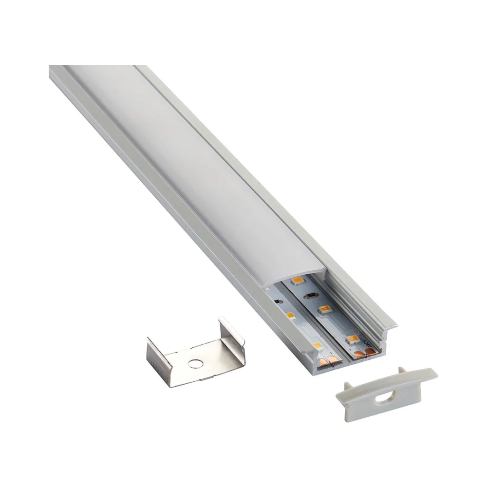 Saxby RigelSLIM Recessed Wide Aluminium Profile/Extrusion - 2m Silver 7 Saxby 97736 Saxby RigelSLIM Recessed Wide Aluminium Profile/Extrusion - 2m Silver 7