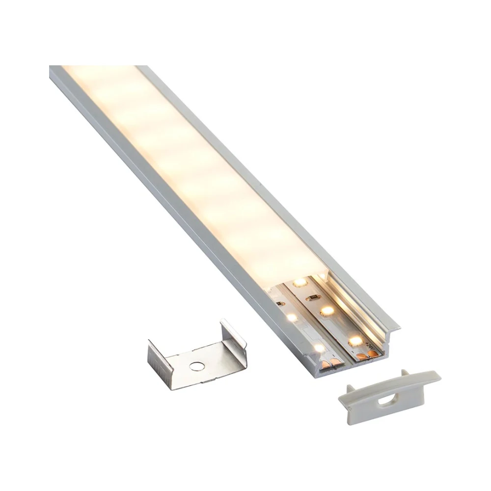 Saxby RigelSLIM Recessed Wide Aluminium Profile/Extrusion - 2m Silver 8 Saxby 97736 Saxby RigelSLIM Recessed Wide Aluminium Profile/Extrusion - 2m Silver 8