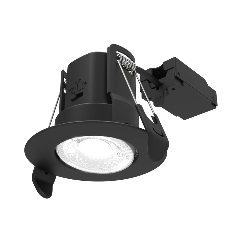 ALL LED | AFD05/A/BK/CCT | Atom | LED Downlight | IP65 230V | CCT Selectable | 5W 1 ALL LED AFD05/A/BK/CCT Atom Carbon Black Adjustable 5W IP65 CCT Dimmable LED Downlight