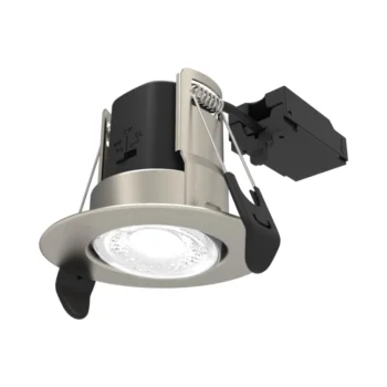 ALL LED AFD05/A/SN/CCT ALL LED Atom Satin Nickel Adjustable 5W IP65 CCT Selectable Dimmable LED Fire Rated Downlight