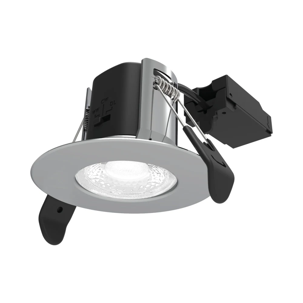 ALL LED | AFD05/F/PC/CCT | Atom | LED Downlight | IP65 230V | CCT Selectable | 5W 1 ALL LED AFD05/F/PC/CCT ALL LED Atom Polished Chrome Fixed 5W IP65 CCT Selectable Dimmable LED Fire Rated Downlight