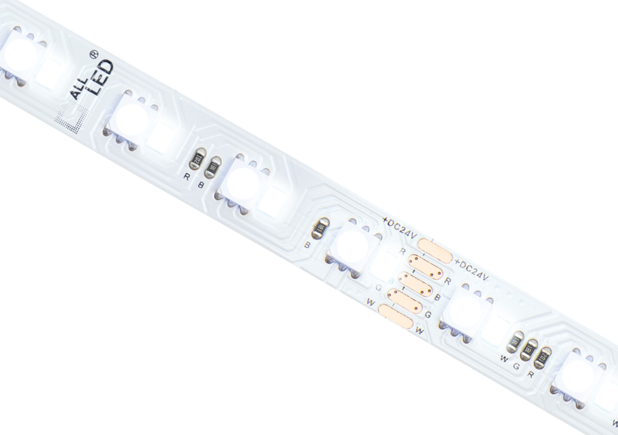 ALL LED | RGBW + 4000K LED Strip Light | 24V | IP65 | 2m Tail | 2m 1 ALL LED RGB 4000K 24V IP65 LED Strip Light 2m