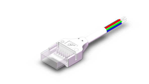 Aurora | AU-ST2412D | Chroma Flex | 12mm RGBCX Tape to Driver Connector | 2000mm | IP65 1 Aurora 12mm RGBCX Tape to Driver Connector 2000mm IP65