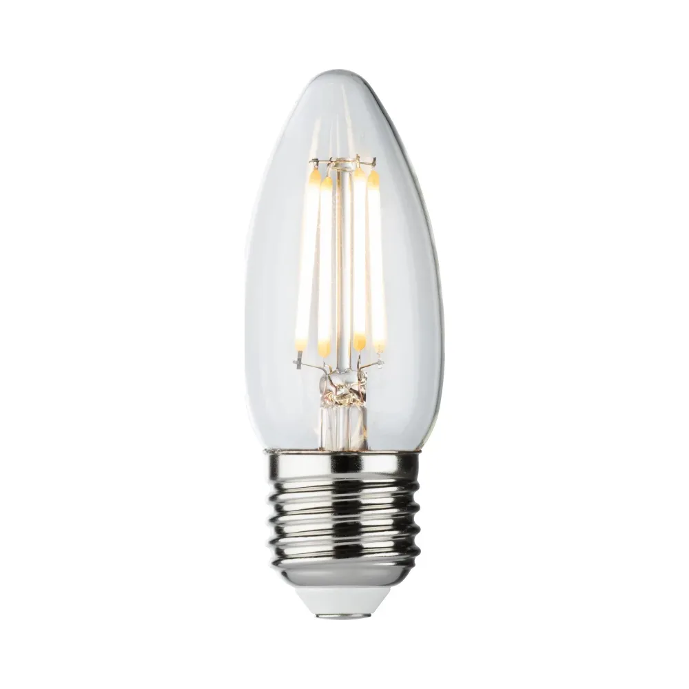 Knightsbridge 230V 4W Dimmable LED ES Clear Candle Filament Lamp - 2700K Very Warm White 1 Knightsbridge CLD4AESC Knightsbridge 230V 4W Dimmable LED ES Clear Candle Filament Lamp - 2700K Very Warm White 1