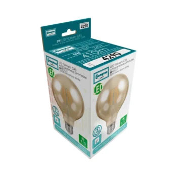 Crompton 4290 Crompton LED Globe Filament Antique Dimmable 5W 2200K 2