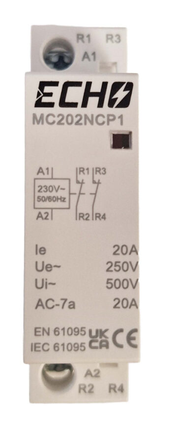 Deligo MC202NCP1 2NC 20A 230V AC Modular Contactor
