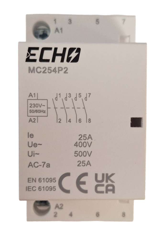 Deligo | MC254P2 | 4NO 25A AC1 230V AC | Modular Contactor 1 Deligo MC254P2 4NO 25A 230V AC Modular Contactor