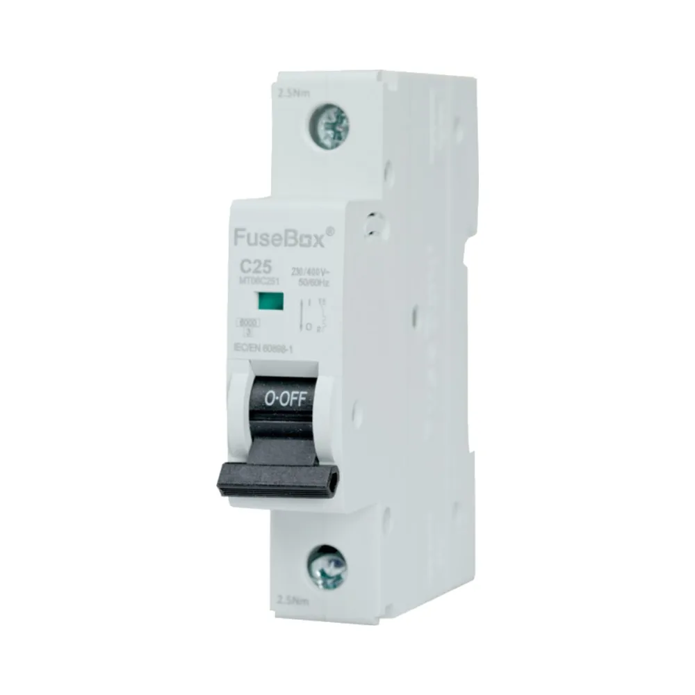 FuseBox MT06C251 25A MCB Curve C 1 FuseBox MT06C251 25A C Curve Miniature Circuit Breaker