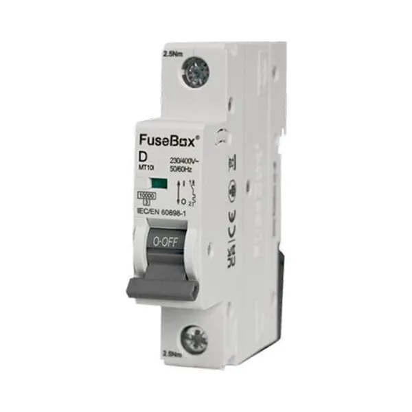 FuseBox MT10D062 6A Double Pole 10kA D Curve MCB 1 FuseBox MT10D062 6A Double Pole 10kA D Curve MCB