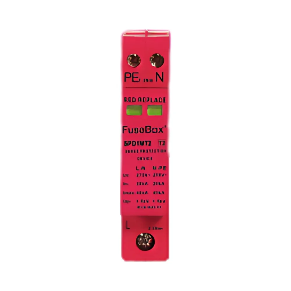 Fusebox SPD1MT2 Single Module Type 2 SPD Surge Protection Device 2 Close-up of FuseBox SPD1MT2 surge protection device – compact Type 2 SPD for direct mounting in residential or commercial distribution boards.