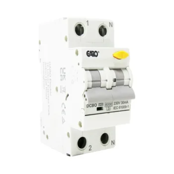 Garo DCBO2MC40 40A 2 Pole RCBO with 30mA RCD – Compact 2-module device with C curve tripping for overload, short-circuit,, making it ideal for 40A EV charger installations.