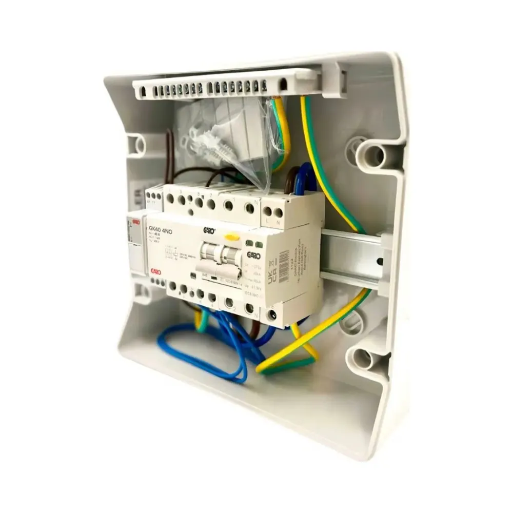 Garo GCS8EV40CPME IP65 EV Consumer Unit with C40A Type A RCBO, PEN Fault Detection & Surge Protection 2 Garo GCS8EV40CPME – EV Consumer Unit with PEN Fault Detection, Surge Protection and 40A Curve C Type A RCBO