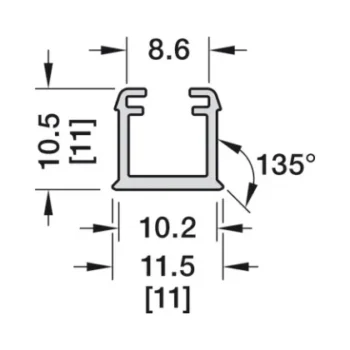 Hafele 833.72.899 | Plastic Profile for Loox5 1101 LED Strip | Black | 3m